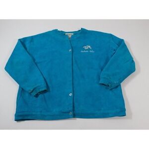 Guava Beach Cardigan Womens M Blue‎ Jackson Hole Vintage Button Front Sweatshirt